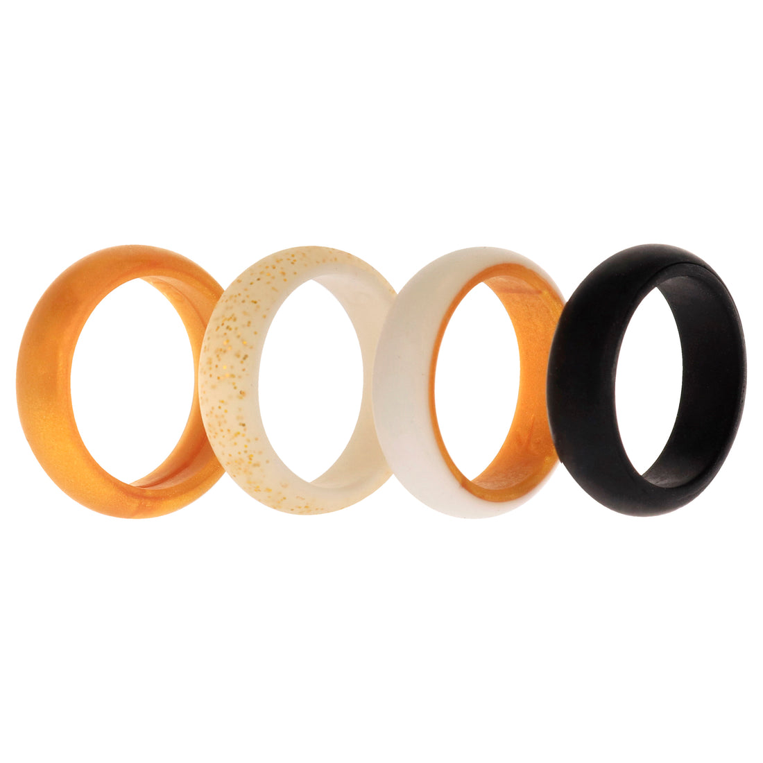 ROQ Silicone Wedding 2Layer Ring Set - Gold