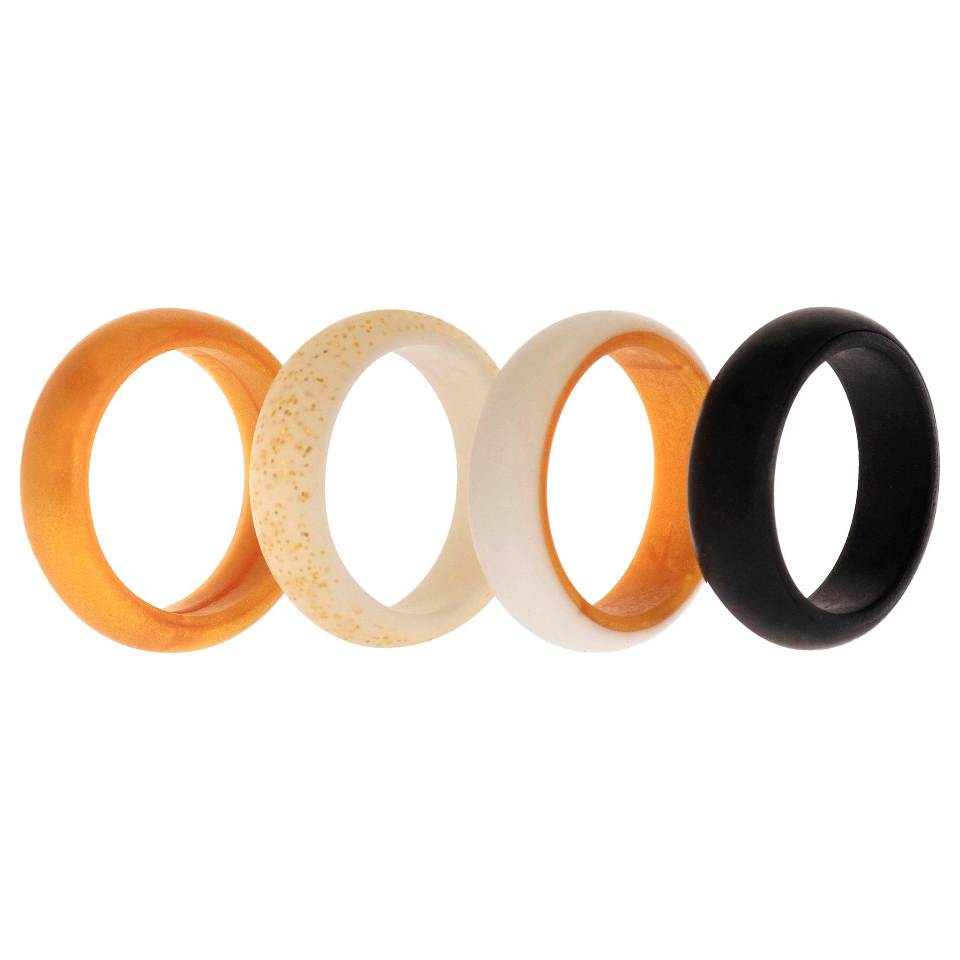 ROQ Silicone Wedding 2Layer Ring Set - Gold