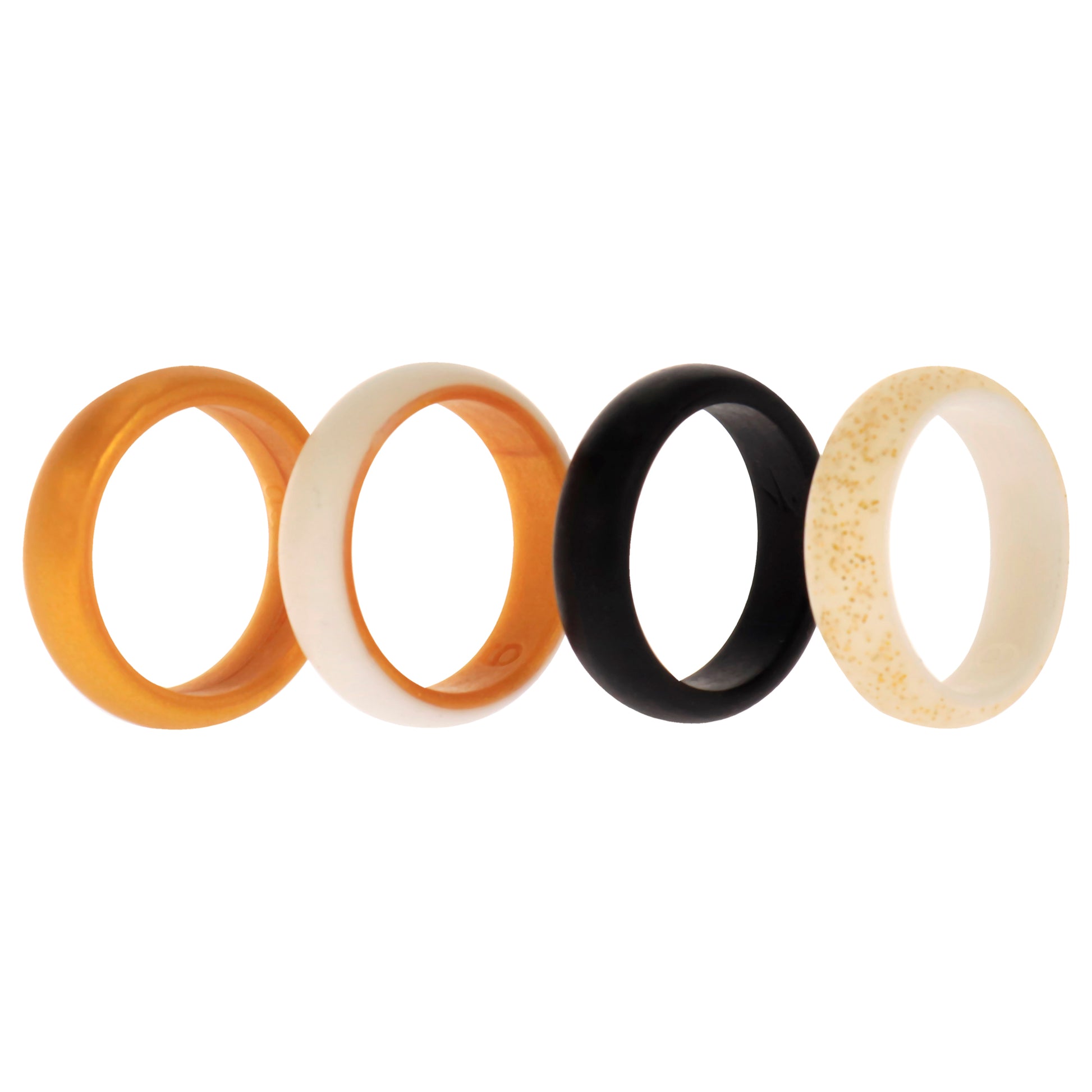 ROQ Silicone Wedding 2Layer Ring Set - Gold