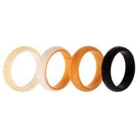 ROQ Silicone Wedding 2Layer Ring Set - Gold