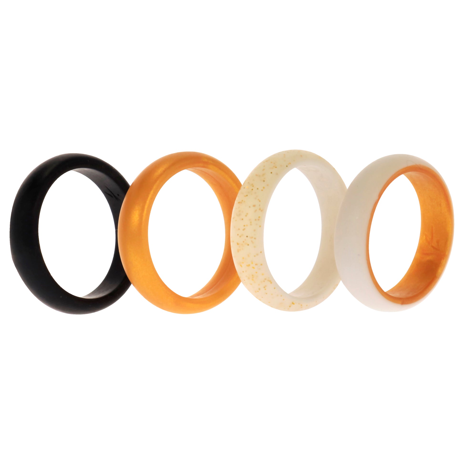ROQ Silicone Wedding 2Layer Ring Set - Gold