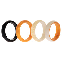 ROQ Silicone Wedding 2Layer Ring Set - Gold