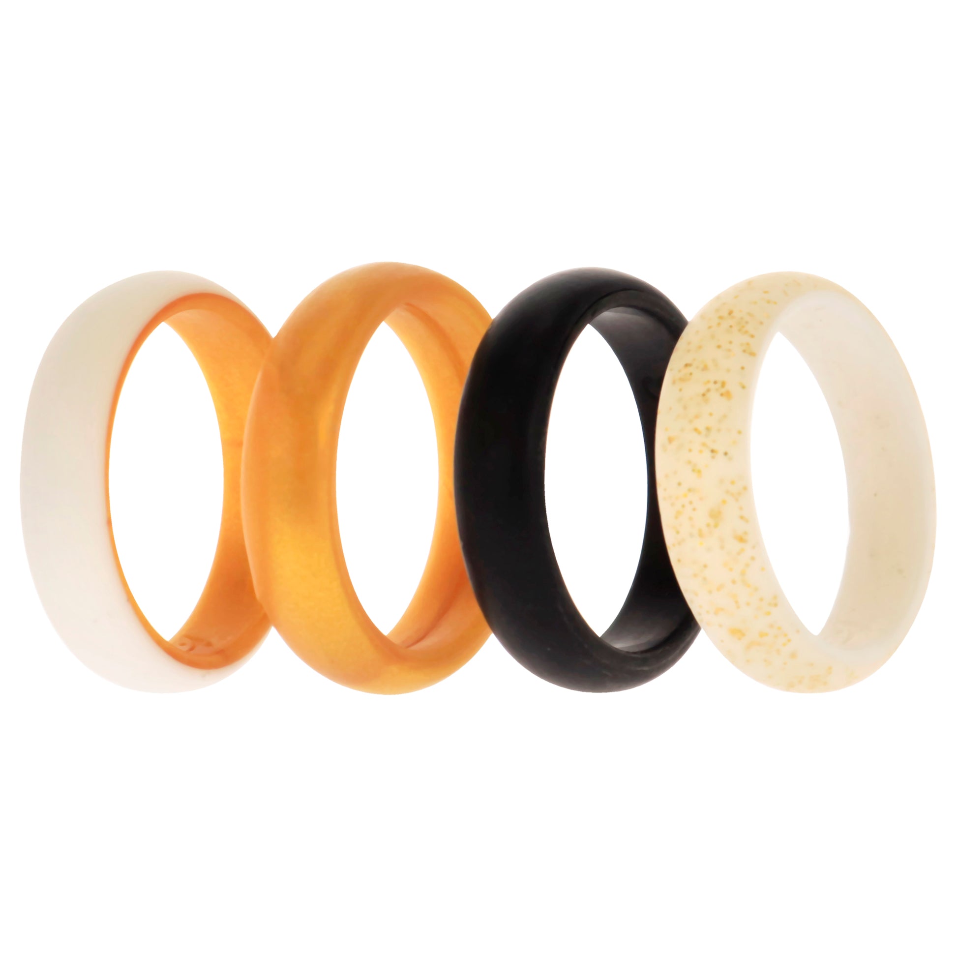 ROQ Silicone Wedding 2Layer Ring Set - Gold