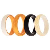 ROQ Silicone Wedding 2Layer Ring Set - Gold