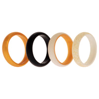 ROQ Silicone Wedding 2Layer Ring Set - Gold