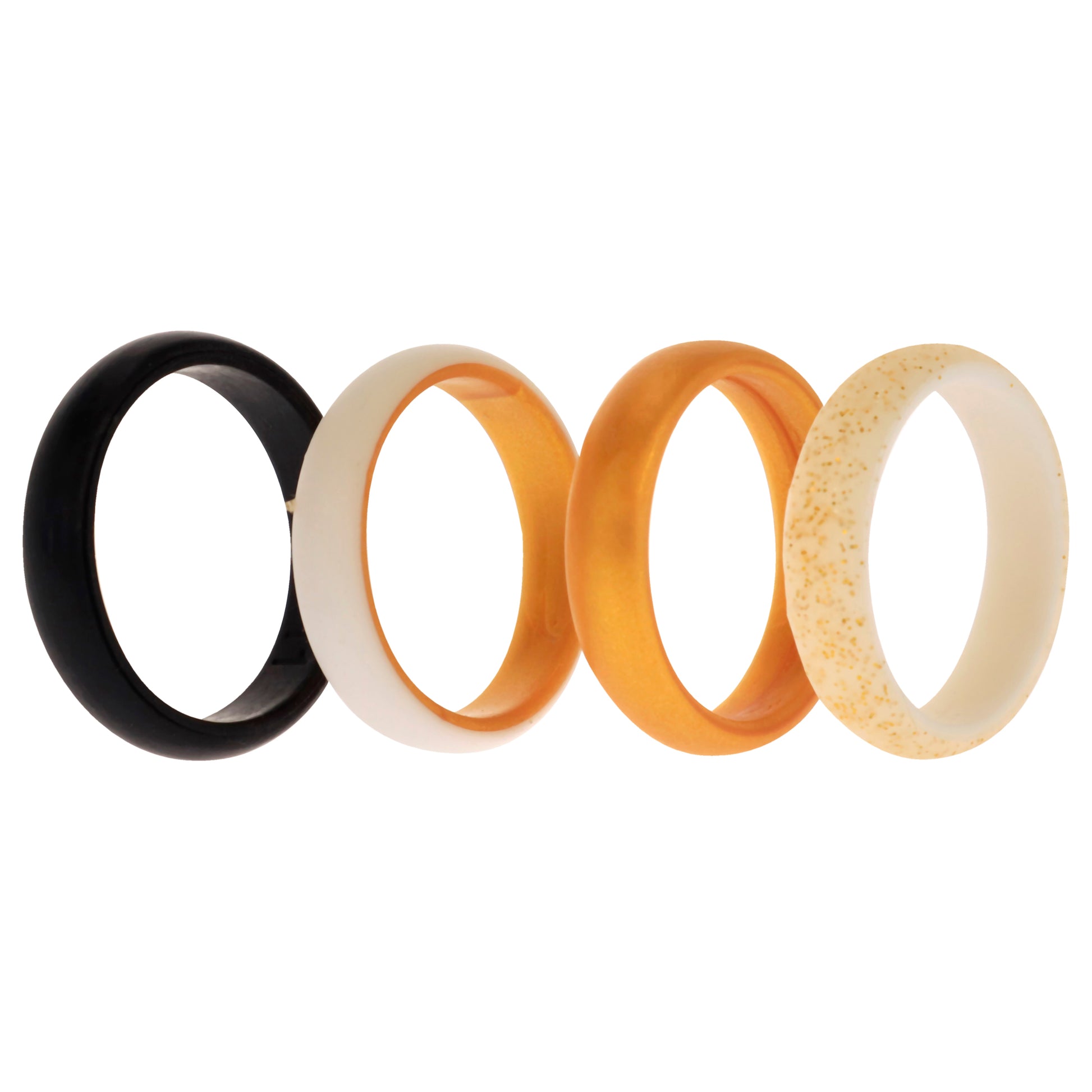 ROQ Silicone Wedding 2Layer Ring Set - Gold