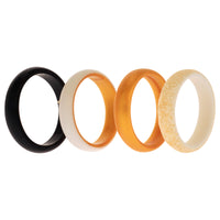 ROQ Silicone Wedding 2Layer Ring Set - Gold