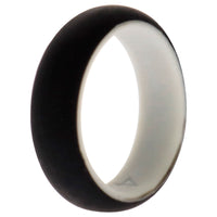 ROQ Silicone Wedding 2Layer Ring - White-Black
