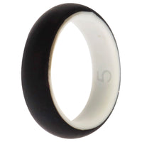 ROQ Silicone Wedding 2Layer Ring - White-Black