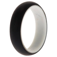 ROQ Silicone Wedding 2Layer Ring - White-Black
