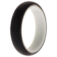 ROQ Silicone Wedding 2Layer Ring - White-Black