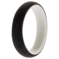 ROQ Silicone Wedding 2Layer Ring - White-Black