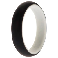 ROQ Silicone Wedding 2Layer Ring - White-Black