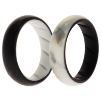 ROQ Silicone Wedding BR Solid Ring Set - Black-Marble