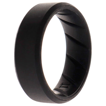 ROQ Silicone Wedding BR 8mm Edge Ring - Basic-Black