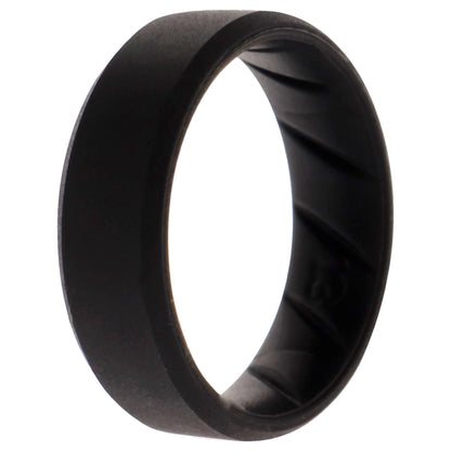 ROQ Silicone Wedding BR 8mm Edge Ring - Basic-Black