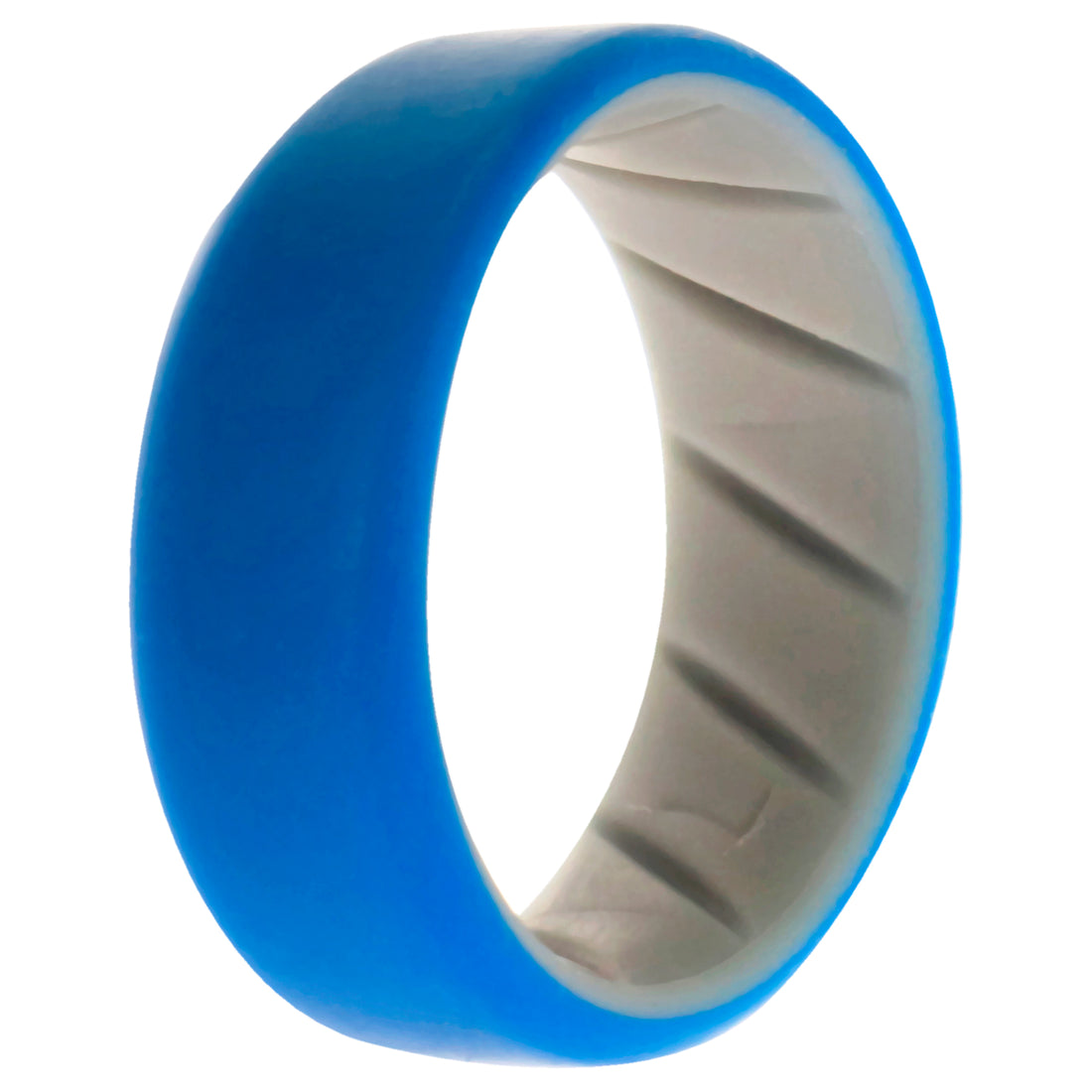 ROQ Silicone Wedding BR 8mm Edge Ring - Grey-Blue