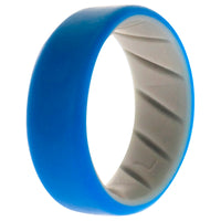 ROQ Silicone Wedding BR 8mm Edge Ring - Grey-Blue