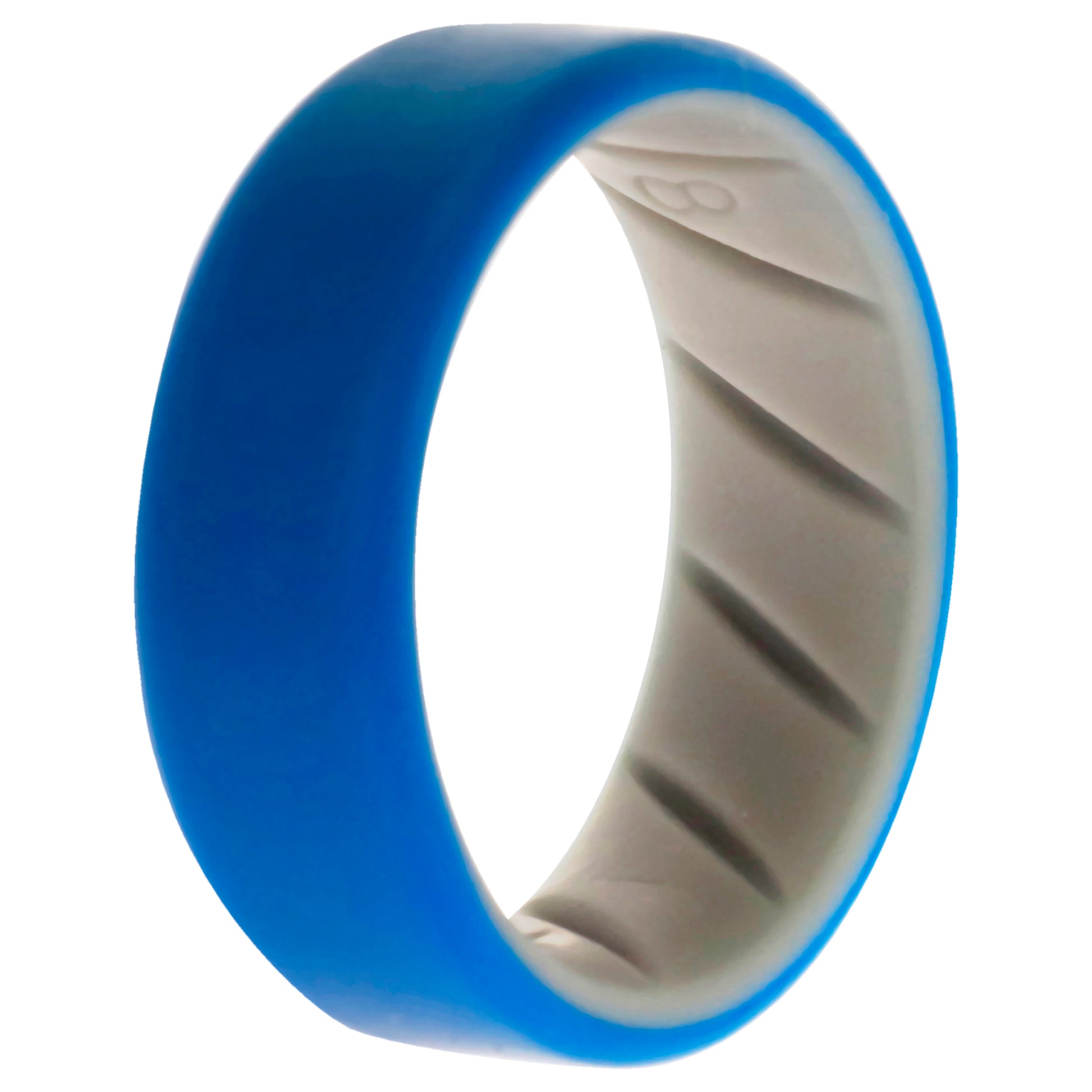 ROQ Silicone Wedding BR 8mm Edge Ring - Grey-Blue