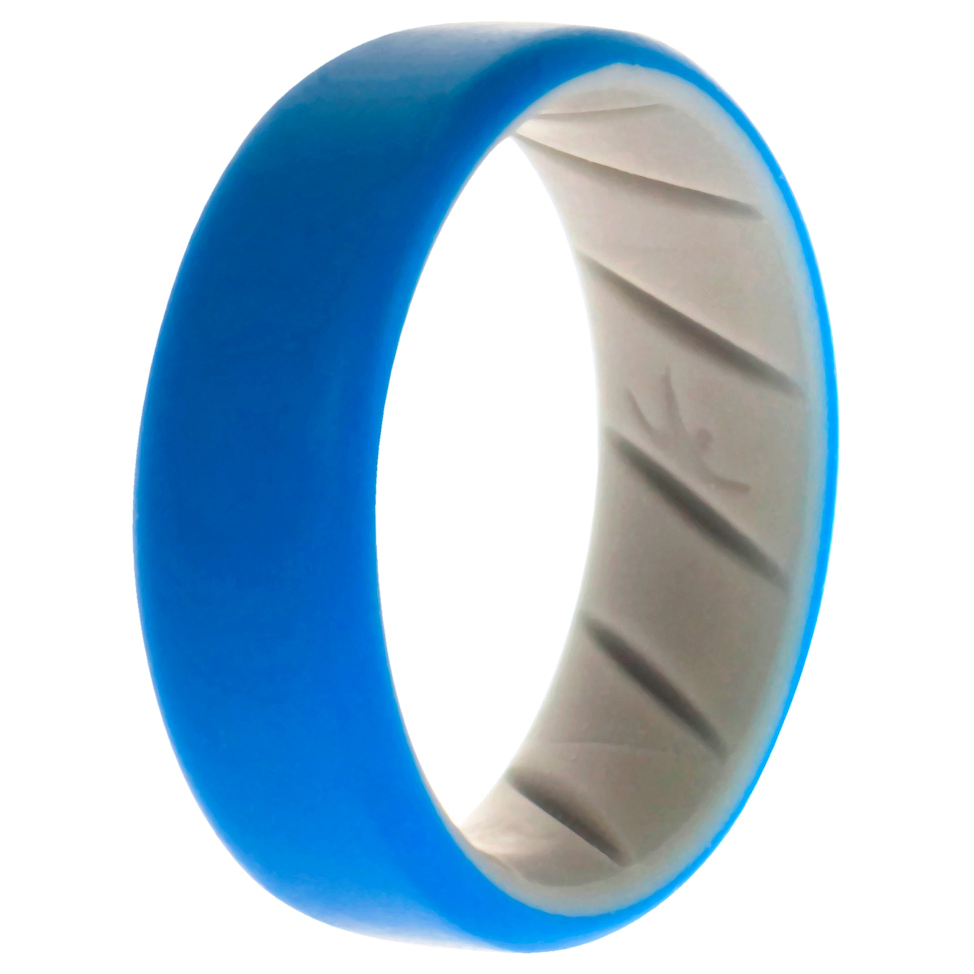 ROQ Silicone Wedding BR 8mm Edge Ring - Grey-Blue