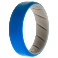 ROQ Silicone Wedding BR 8mm Edge Ring - Grey-Blue