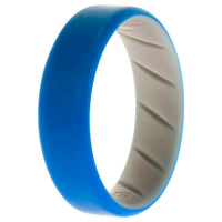 ROQ Silicone Wedding BR 8mm Edge Ring - Grey-Blue