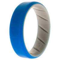 ROQ Silicone Wedding BR 8mm Edge Ring - Grey-Blue