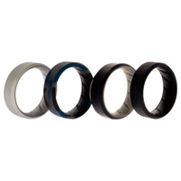 ROQ Silicone Wedding BR 8mm Edge Ring Set - Black-Blue-Camo