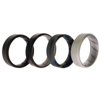ROQ Silicone Wedding BR 8mm Edge Ring Set - Black-Blue-Camo