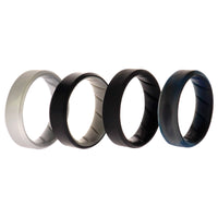 ROQ Silicone Wedding BR 8mm Edge Ring Set - Black-Blue-Camo