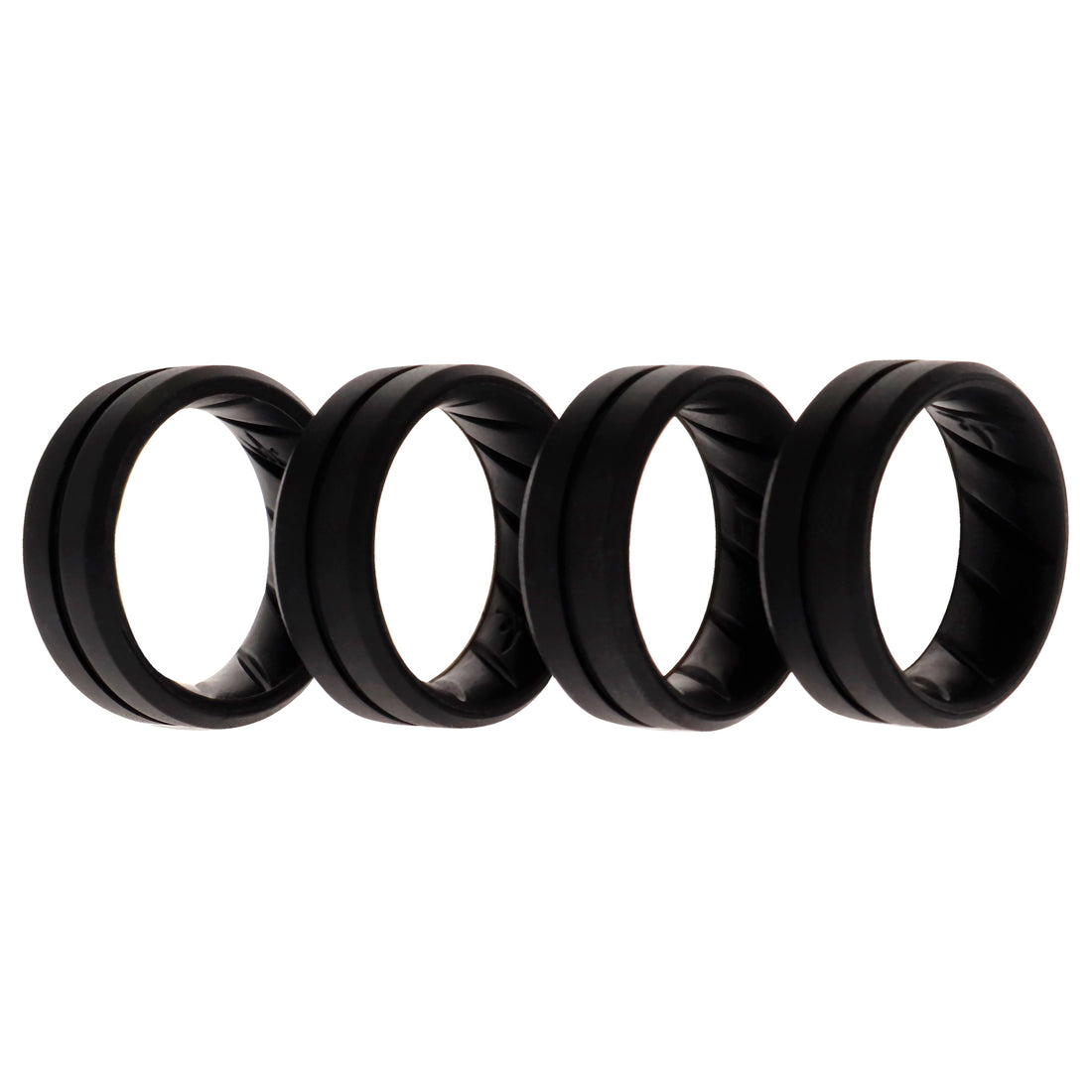 Silicone Wedding BR Middle Line Ring Set - Basic-Black