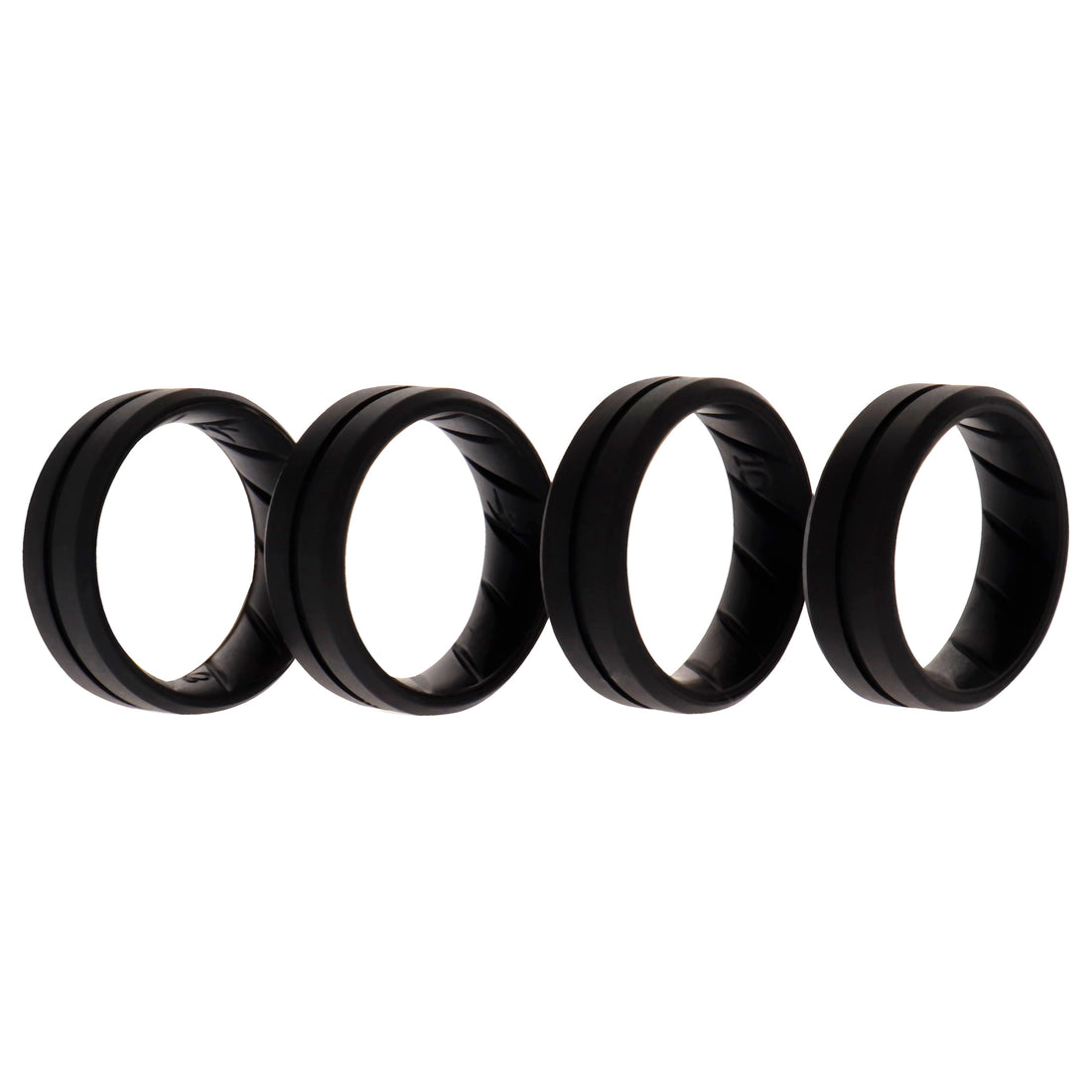 Silicone Wedding BR Middle Line Ring Set - Basic-Black