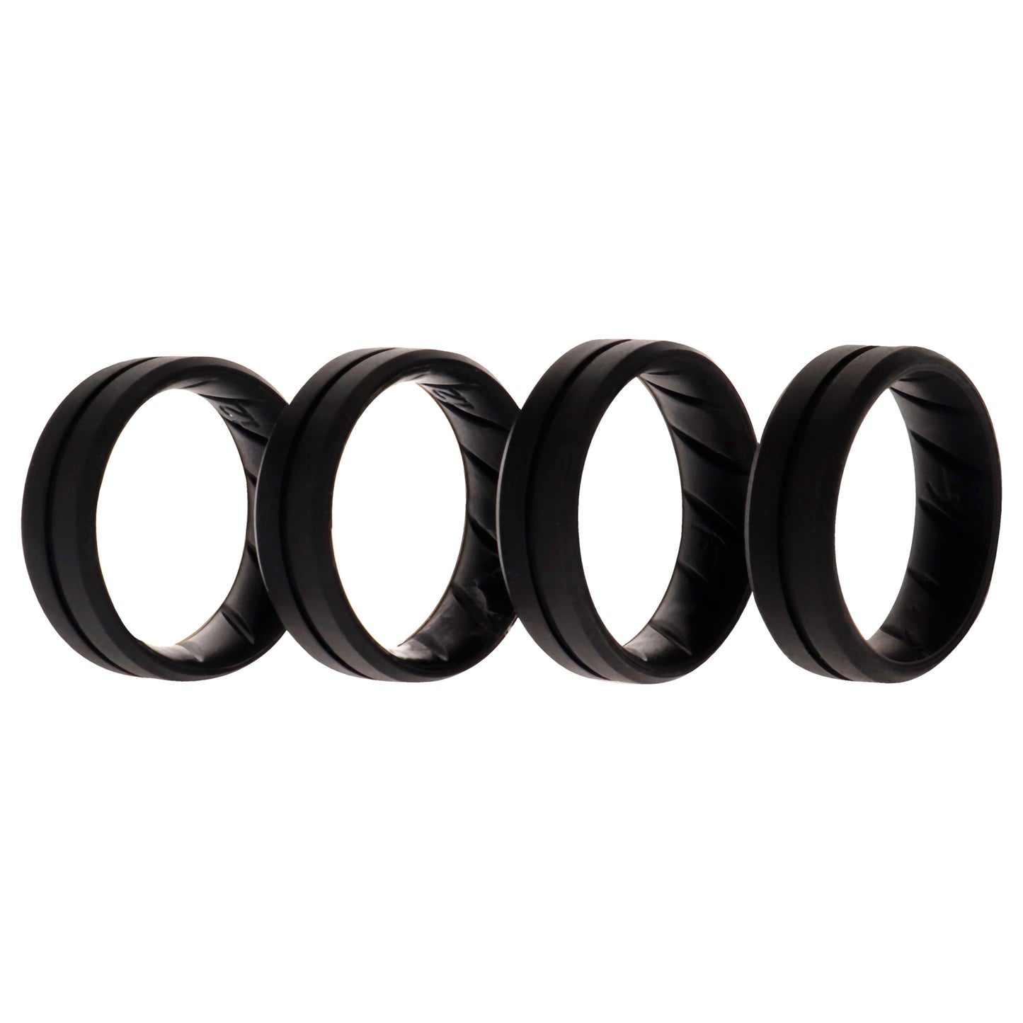 Silicone Wedding BR Middle Line Ring Set - Basic-Black