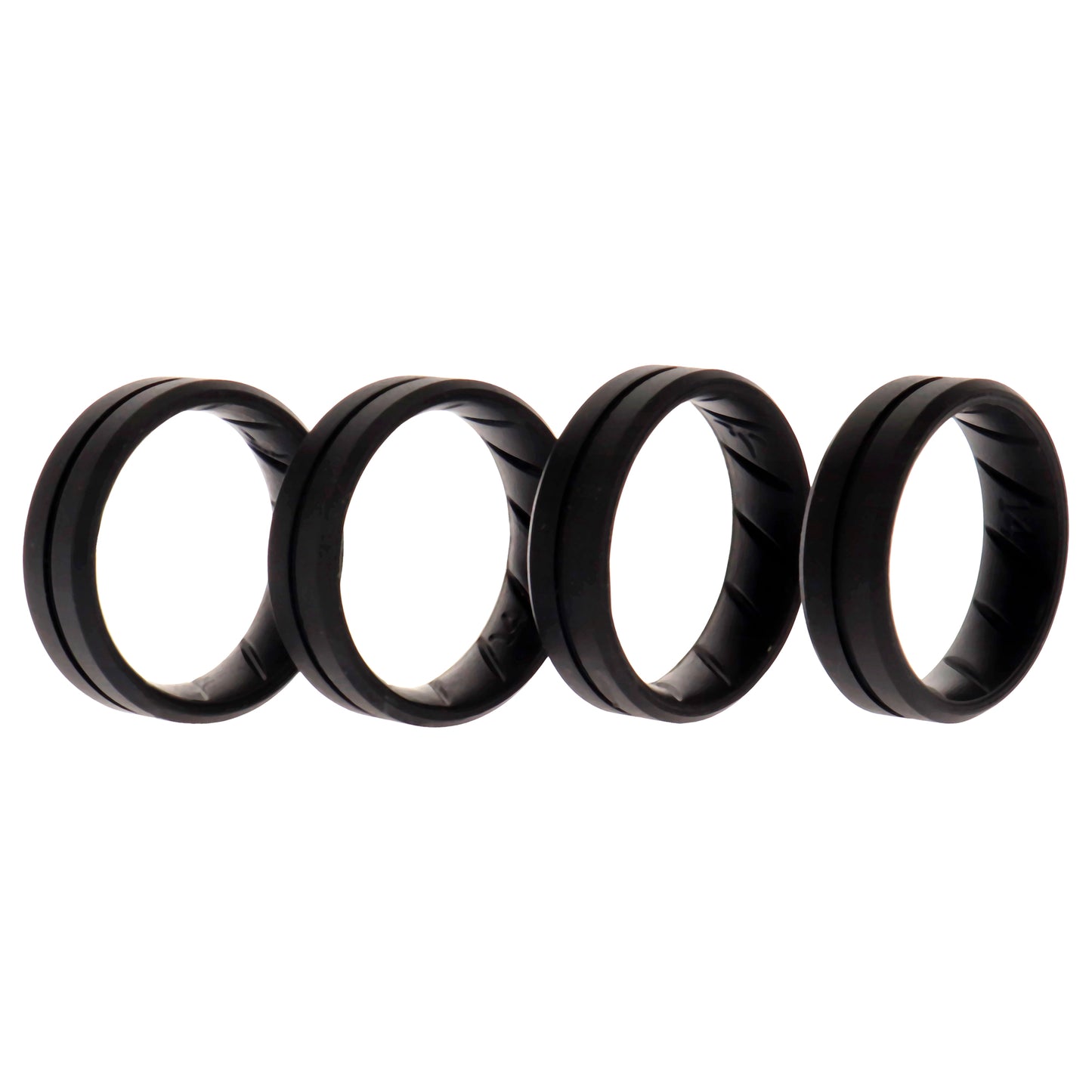 Silicone Wedding BR Middle Line Ring Set - Basic-Black