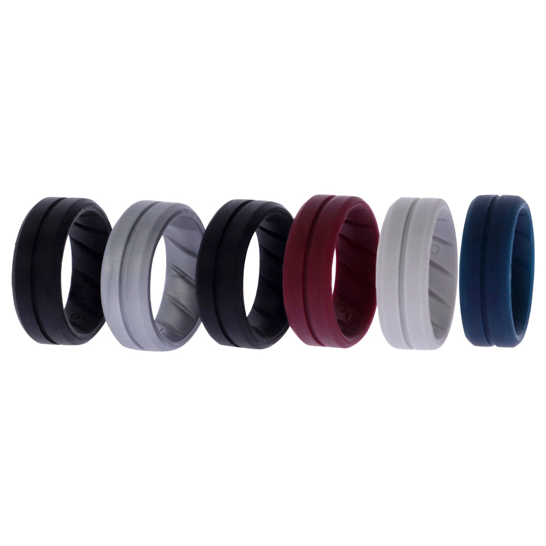 Silicone Wedding BR Middle Line Ring Set - Basic