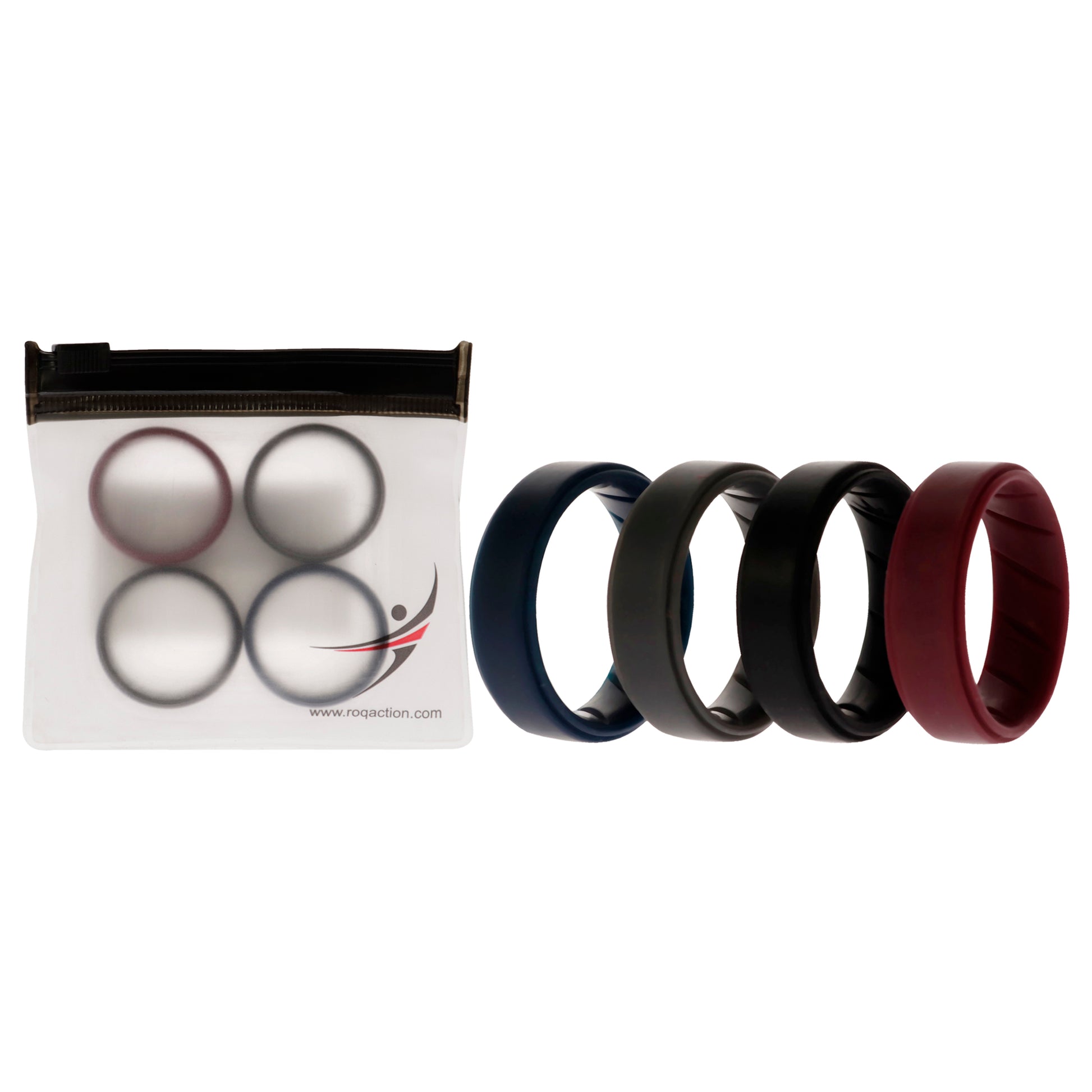 ROQ Silicone Wedding BR Step Ring Set - Basic-Bordo