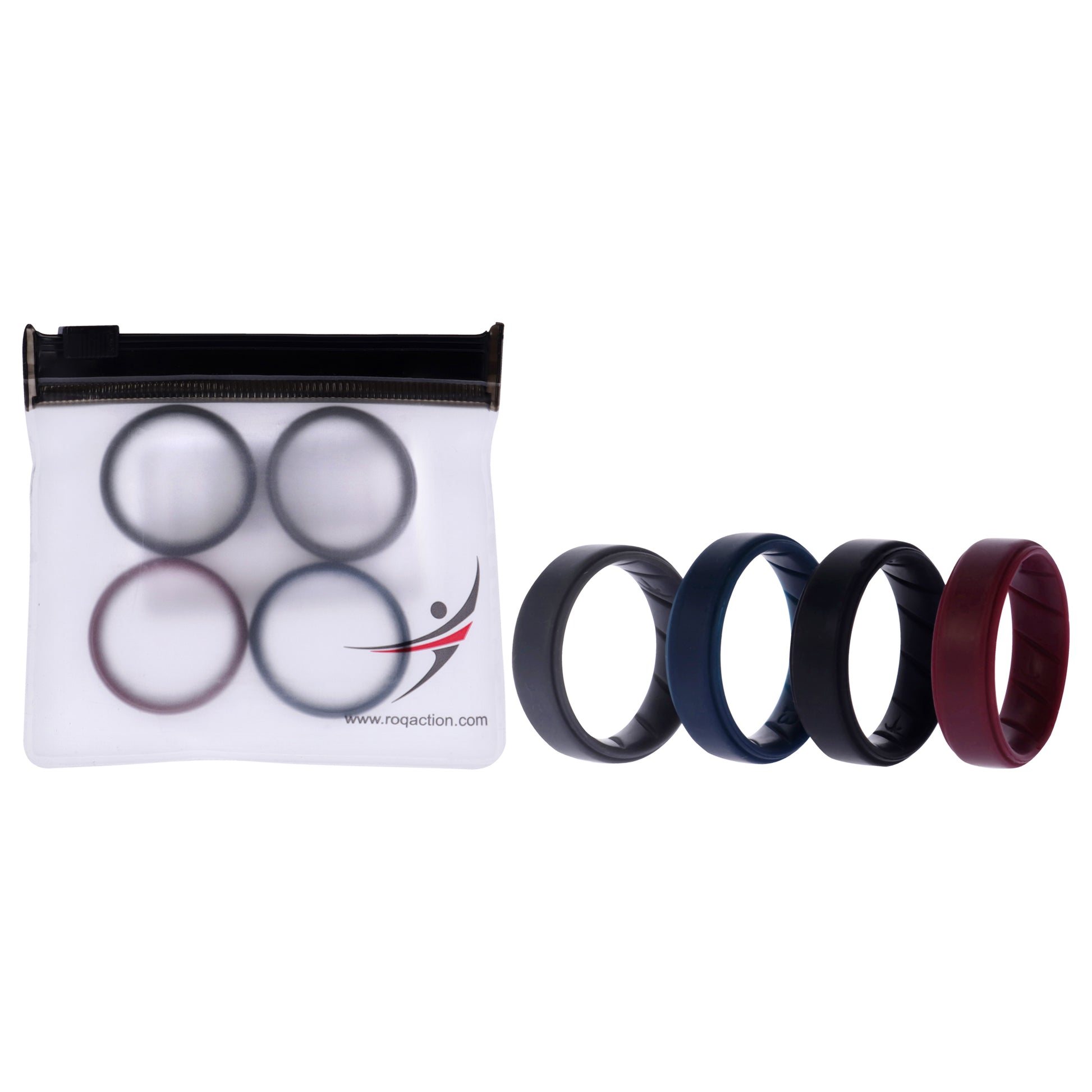 ROQ Silicone Wedding BR Step Ring Set - Basic-Bordo