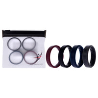 ROQ Silicone Wedding BR Step Ring Set - Basic-Bordo