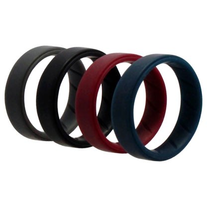 ROQ Silicone Wedding BR Step Ring Set - Basic-Bordo