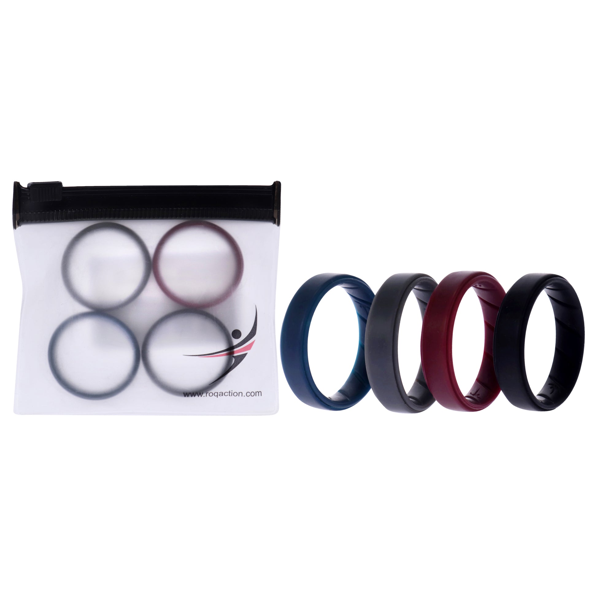 ROQ Silicone Wedding BR Step Ring Set - Basic-Bordo