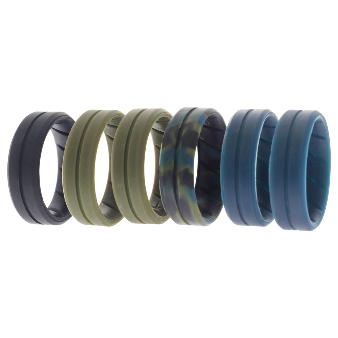 Silicone Wedding BR Step Ring Set - Basic-Olive