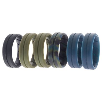 Silicone Wedding BR Step Ring Set - Basic-Olive
