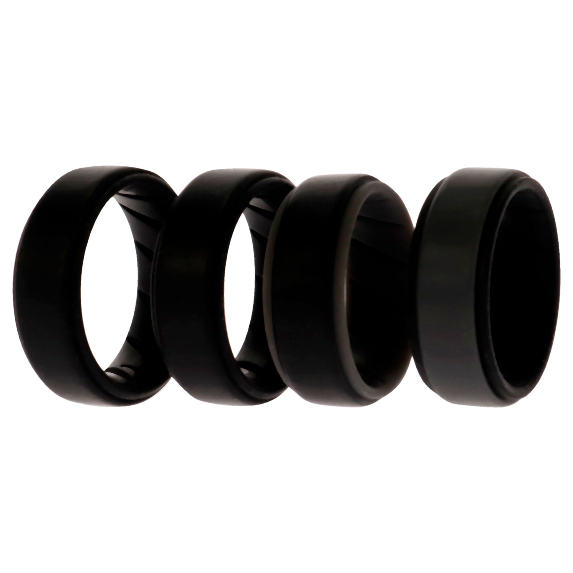 ROQ Silicone Wedding BR Step Ring Set - Black