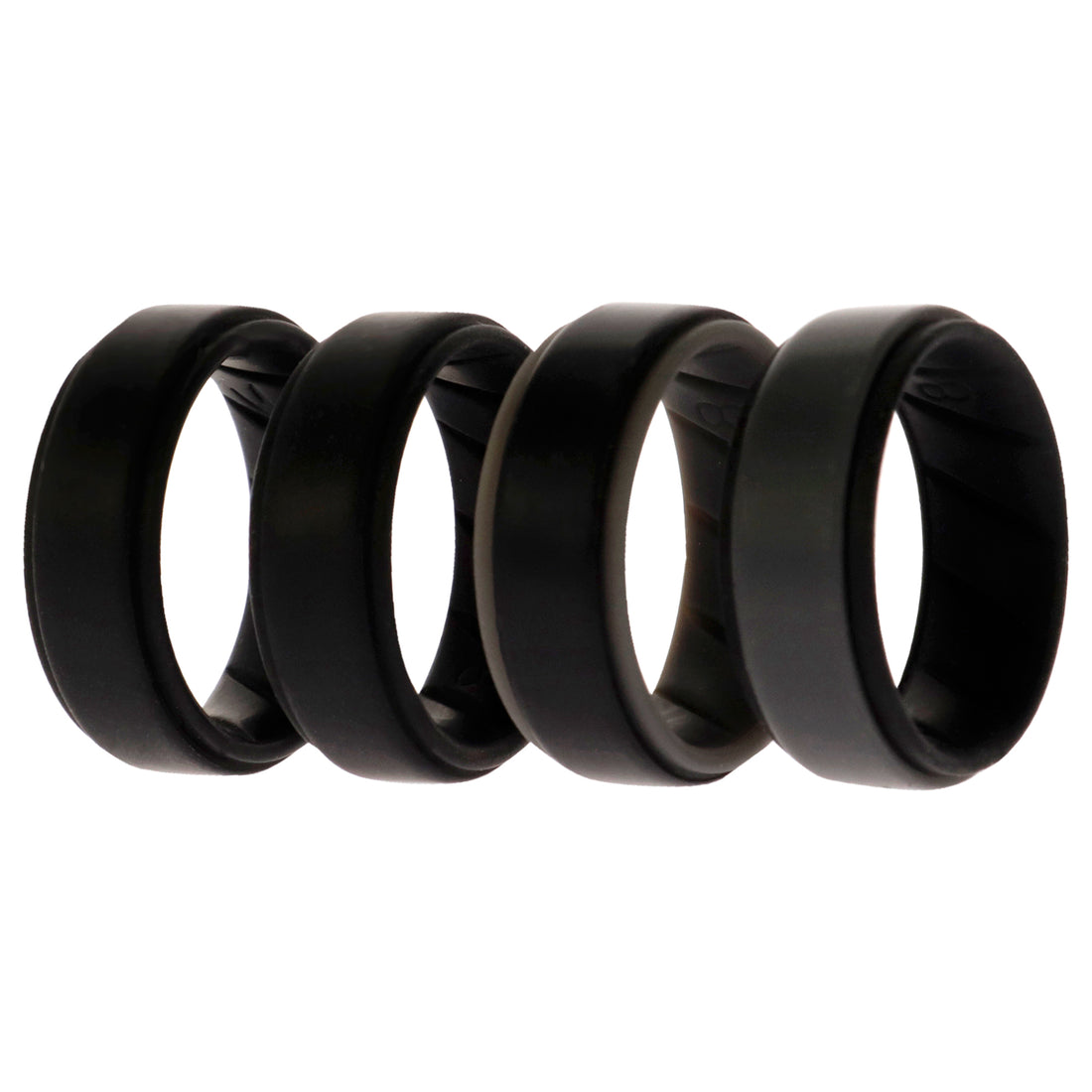 ROQ Silicone Wedding BR Step Ring Set - Black