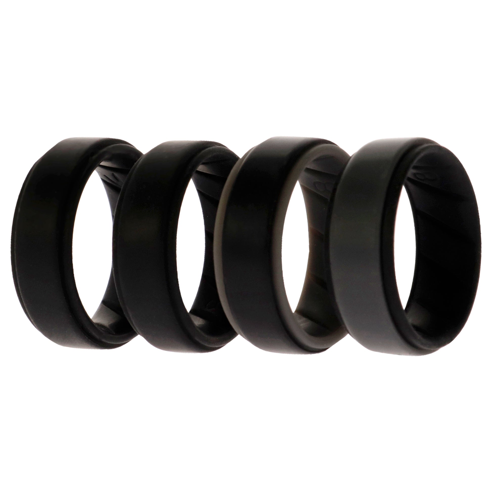 ROQ Silicone Wedding BR Step Ring Set - Black