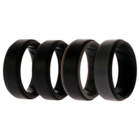 ROQ Silicone Wedding BR Step Ring Set - Black