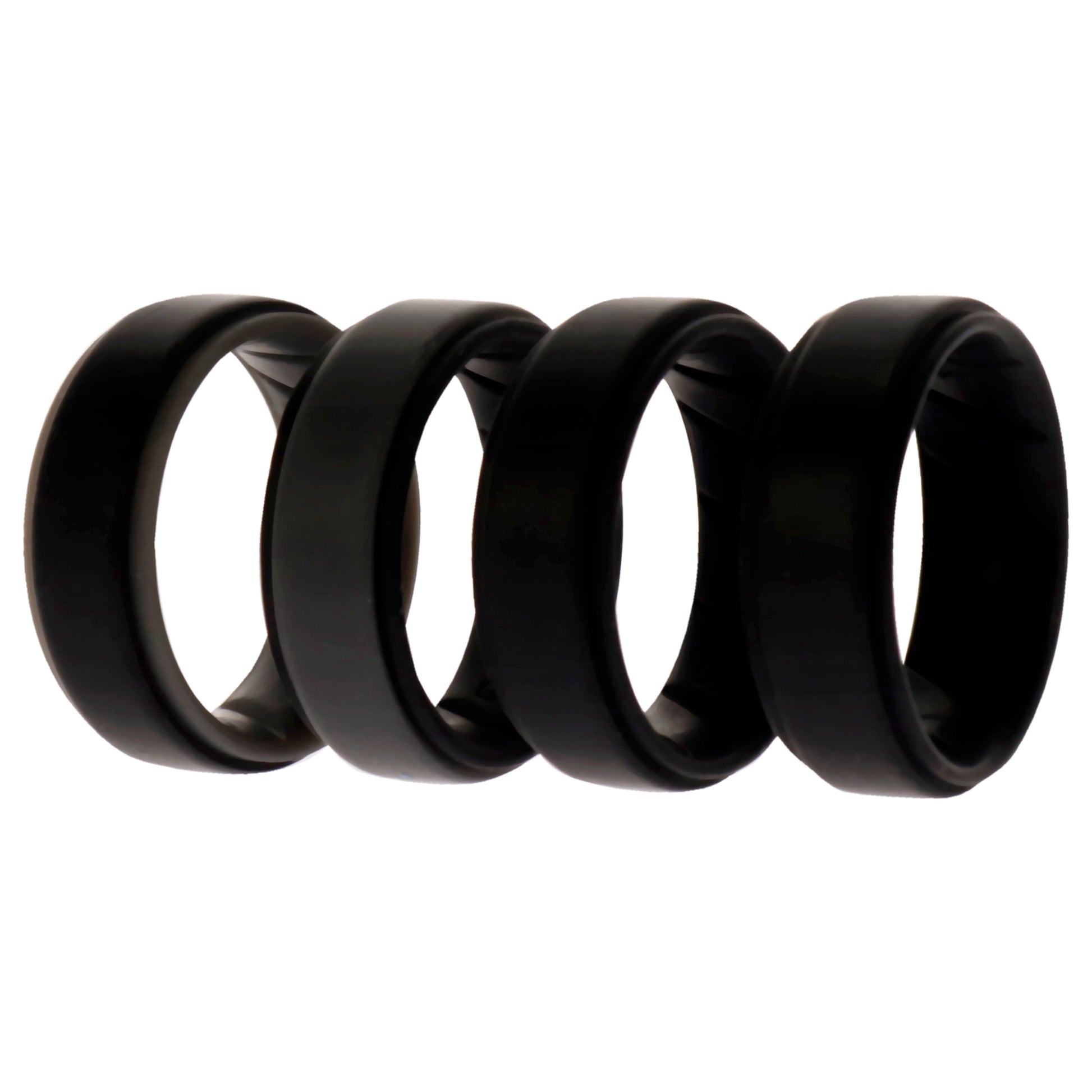 ROQ Silicone Wedding BR Step Ring Set - Black