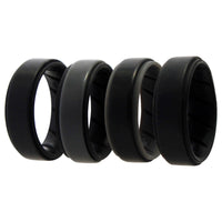 ROQ Silicone Wedding BR Step Ring Set - Black