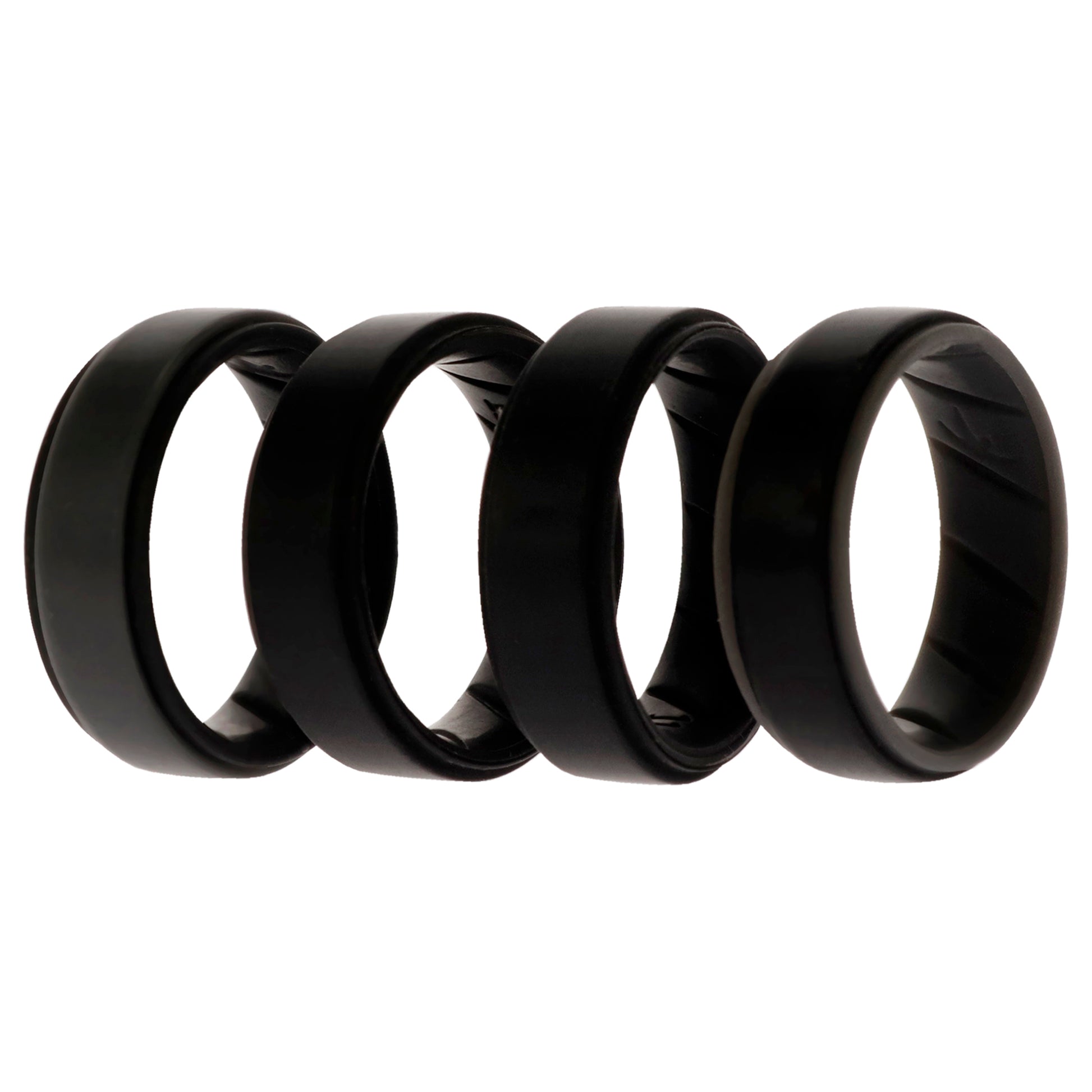 ROQ Silicone Wedding BR Step Ring Set - Black