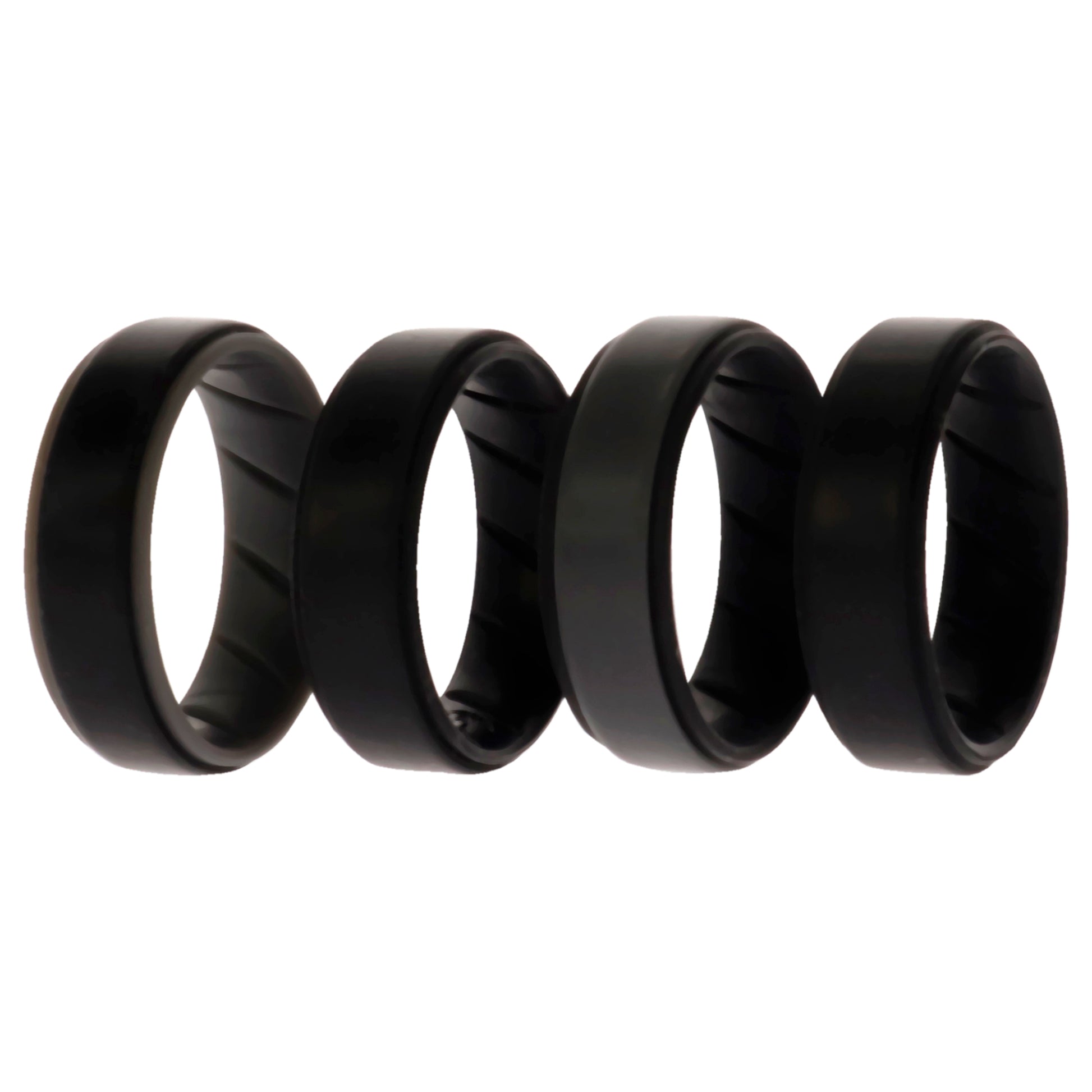 ROQ Silicone Wedding BR Step Ring Set - Black